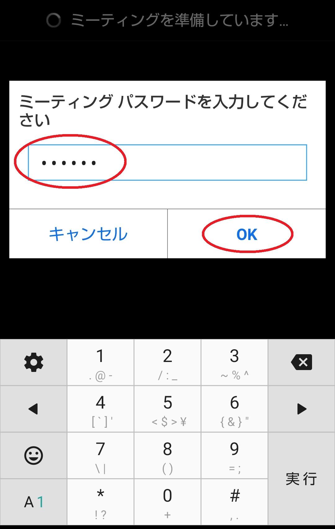 パスワード入力