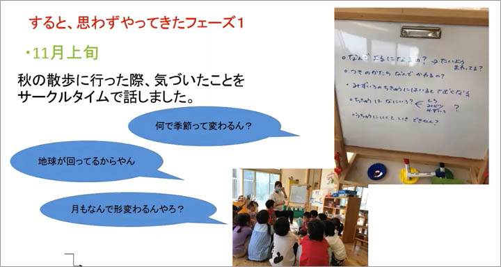 レイモンド西淀保育園、裏井奈々さんの「つながる保育研修」実践発表